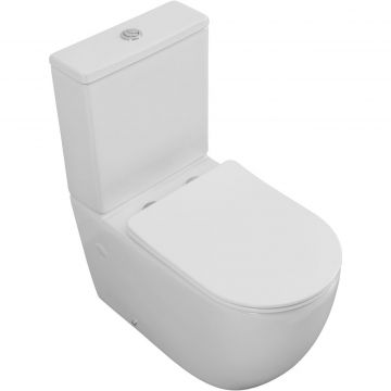 Унитаз-компакт безободковый Creto (Крето) Logan L5 1005-001-L6CW с крышкой-сиденьем микролифт, белый