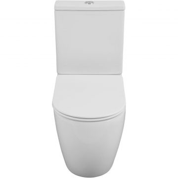 Унитаз-компакт безободковый Creto (Крето) Logan L5 1005-001-L6CW с крышкой-сиденьем микролифт, белый