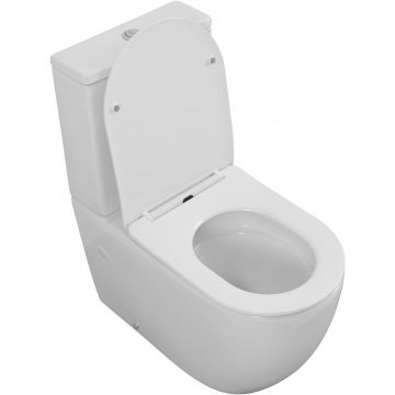 Унитаз-компакт безободковый Creto (Крето) Logan L5 1005-001-L6CW с крышкой-сиденьем микролифт, белый