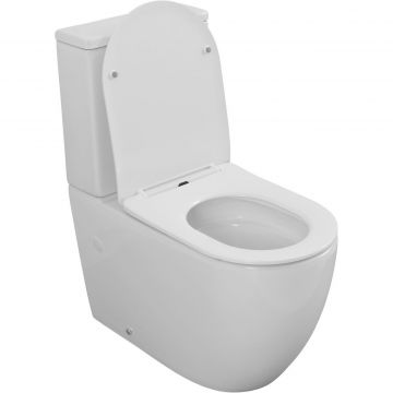 Унитаз-компакт безободковый Creto (Крето) Logan L5 1005-001-L6CW с крышкой-сиденьем микролифт, белый