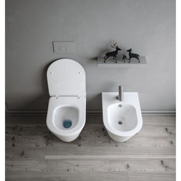 Биде подвесное безободковое Creto (Крето) Logan L3 белое 1003-003-L3W