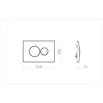 Кнопка смыва для инсталляции Creto (Крето) Snap 2.0 KL-CR-751-2 хром глянцевый