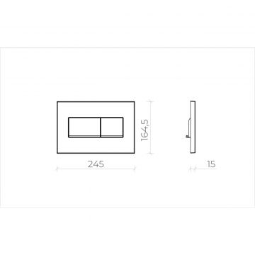 Кнопка смыва для инсталляции Creto (Крето) Snap 2.0 KL-CR-753-1 серый матовый