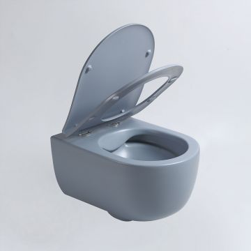 Унитаз подвесной Vincea (Винчея) Evo VT1-34SMO безободковый, цвет океан матовый, ультратонкое soft-close сиденье