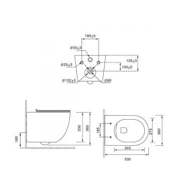 Унитаз подвесной Vincea (Винчея) Globo VT1-14T Tornado, цвет белый, ультратонкое soft-close сиденье