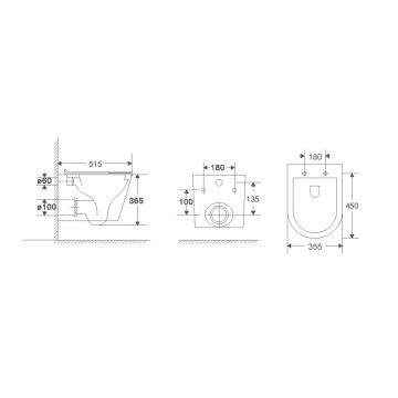 Унитаз подвесной Vincea (Винчея) Piatti VT1-11T Tornado, цвет белый, ультратонкое soft-close сиденье