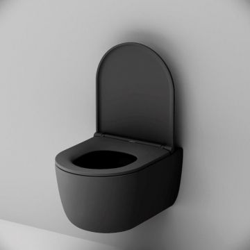 Подвесной унитаз Damixa (Дамикса) Sirius, безободковый, с сиденьем микролифт, черный, DX86C1700MBSC