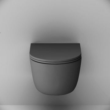 Подвесной унитаз Damixa (Дамикса) Sirius, безободковый, с сиденьем микролифт, черный, DX86C1700MBSC