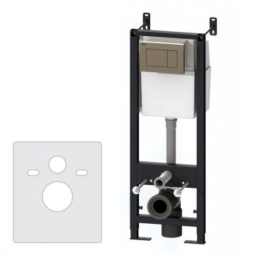 Инсталляция для подвесного унитаза (Рама) Damixa (Дамикса) глянцевый хром, клавиша, DX00.I011.0151