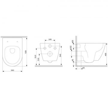 Подвесной унитаз Damixa (Дамикса) Apollo без ободка, с сиденьем микролифт, белый, DX22C1700SC