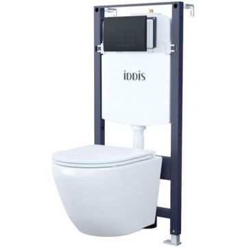 Комплект 3в1 Iddis (Иддис): подвесной унитаз, инсталляция и клавиша смыва, BASB020i73
