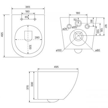Комплект 3в1 Iddis (Иддис): подвесной унитаз, инсталляция и клавиша смыва, BASB020i73