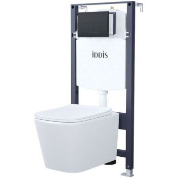 Комплект 3в1 Iddis (Иддис): подвесной унитаз, инсталляция и клавиша смыва, BASBI02i73
