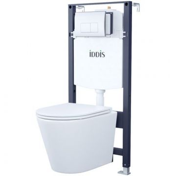 Комплект 3в1 Iddis (Иддис): подвесной унитаз, инсталляция и клавиша смыва, BASC010i73