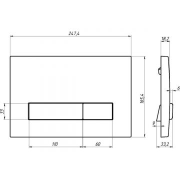 Кнопка Berges (Бергес) для инсталляции Atom Line черная SoftTouch 049227