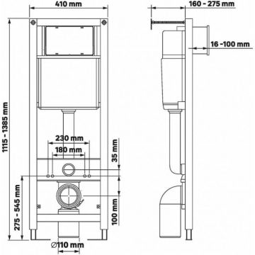 Комплект BERGES (Бергес): инсталляция Atom кнопка черная SoftTouch, унитаз QUATTRO S Rimless 49 см, сидение дюропласт микролифт, быстросъем 043365