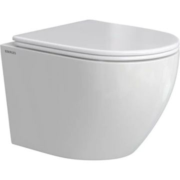 Унитаз подвесной Berges (Бергес) Okus Rimless 49 см, сиденье дюропласт, микролифт, быстросъем 081127