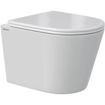 Унитаз подвесной Berges (Бергес) Vita Rimless 49 см, сиденье дюропласт, микролифт, быстросъем 082255
