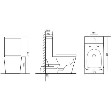 Унитаз напольный Тритон (Triton) Pro Mono MO-8706 сиденье, фурнитура, бачок (Щ0000061003)