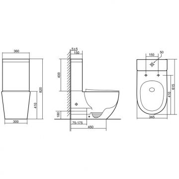 Унитаз напольный Тритон (Triton) Corso CO-3806 Pro с сиденьем и бачком (Щ0000058220)