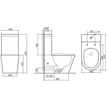 Унитаз напольный Тритон (Triton) Corso CO-3906 Pro с сиденьем и бачком (Щ0000058219)