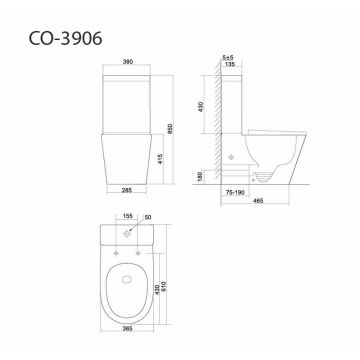 Унитаз напольный Тритон (Triton) Pro Tornado Corso TR-CO-3906 с сиденьем и бачком (Щ0000061005)