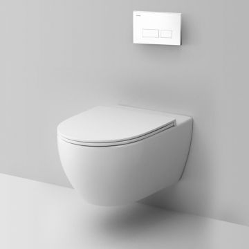 Инсталляция AM.PM (АМ.ПМ) с подвесным унитазом FlashClean, коллекция Awe, материал: пластик, в комплекте: сиденье микролифт, клавиша Pro S, IS47001.111700