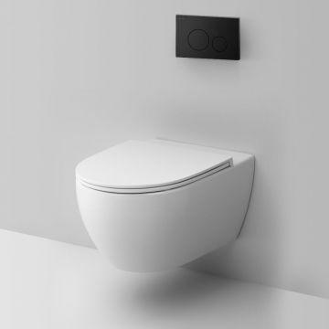 Инсталляция AM.PM (АМ.ПМ) с подвесным унитазом FlashClean, коллекция Awe, микролифт, в комплекте: сиденье, клавиша, материал: черный матовый, IS49038.111700