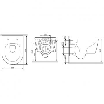 Подвесной унитаз AM.PM (АМ.ПМ) Func 49 см микролифт, белый, C8F1700SC