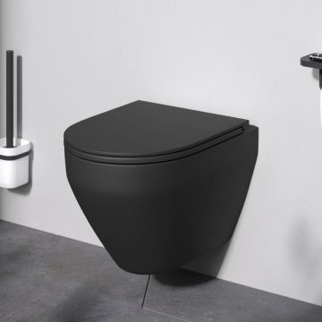 Подвесной унитаз AM.PM (АМ.ПМ) Spirit V2.0, черный мат, с сиденьем микролифт, C701700MBSC