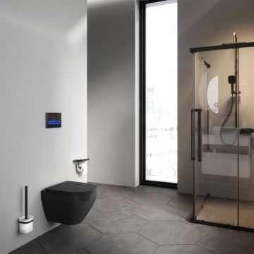 Подвесной унитаз AM.PM (АМ.ПМ) Spirit V2.0, черный мат, с сиденьем микролифт, C701700MBSC