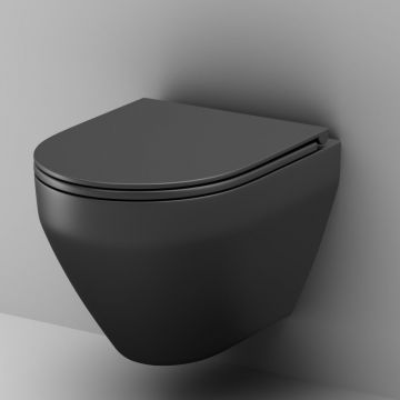 Подвесной унитаз AM.PM (АМ.ПМ) Spirit V2.0, черный мат, с сиденьем микролифт, C701700MBSC
