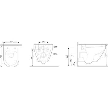 Подвесной унитаз AM.PM (АМ.ПМ) Spirit V2.0, черный мат, с сиденьем микролифт, C701700MBSC