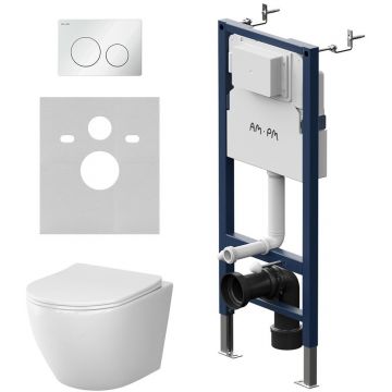 Инсталляция PrimeFit AM.PM (АМ.ПМ) Like с унитазом белый глянец, с сиденьем, белый, IS90101.801900