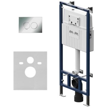 Инсталляция для подвесного унитаза (Рама) AM.PM (АМ.ПМ) MasterFit, хром, клавиша ProC L, синий, белый, I012710.0151