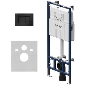 Инсталляция для подвесного унитаза (Рама) AM.PM (АМ.ПМ) MasterFit, матовый черный, клавиша ProC S, I012710.0238