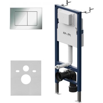 Инсталляция для подвесного унитаза (Рама) AM.PM (АМ.ПМ) PrimeFit, хром, клавиша, синий, белый, 012709.0251