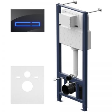 Инсталляция дяля подвесного унитаза AM.PM (АМ.ПМ) Pro (без чаши), стекло, черный, сенсорная клавиша Touchless, I012704.50A38