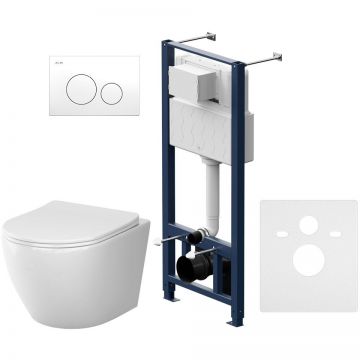 Инсталляция Am.Pm (Ам.Пм) с унитазом Like с клавишей Pro L белый, с сиденьем, с механизмом IS49001.801900