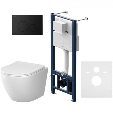 Инсталляция с клавишей AM.PM (АМ.ПМ) Like черный матовый, с сиденьем,унитаз, 49038.801900