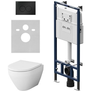 Инсталляция Am.Pm (Ам.Пм) с унитазом MasterFit Spirit V2.0 черный мат с подвес, сиденье в комплекте,IS100138.701700