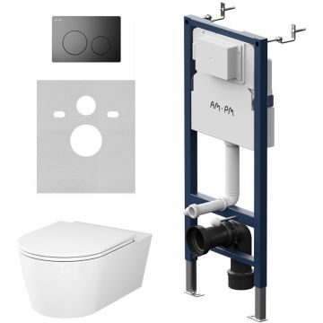 Инсталляция PrimeFit L Am.Pm (Ам.Пм) с унитазом Func мат.черный, с подвесом, сиденье микролифт,IS90138.8F1701