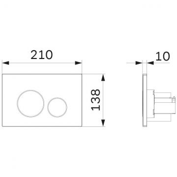Клавиша пневматическая AM.PM (АМ.ПМ) Pro L, пластик, белый, белый глянцевый, I049001