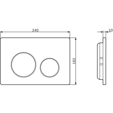 Клавиша для инсталляции AM.PM (АМ.ПМ) PrimeFit L, пластик, хром глянцевый, I090151