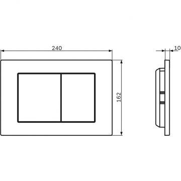Клавиша для инсталляции AM.PM (АМ.ПМ) PrimeFit S, пластик, черный матовый, I090238