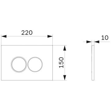 Клавиша для инсталляции AM.PM (АМ.ПМ) ProC, пластик, хром матовый, I070131