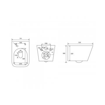 Комплект подвесной унитаз Abber (Аббер) Rechteck AC1201 белый с инсталляцией AC0105 и кнопкой AC0120 хром