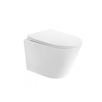 Унитаз Abber (Аббер) Bequem AC1102T подвесной белый, безободковый, смыв торнадо