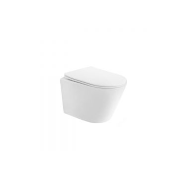 Унитаз Abber (Аббер) Bequem AC1102TMW подвесной белый матовый, безободковый, смыв торнадо