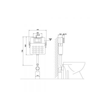 Смывной бачок скрытого монтажа Abber (Аббер) AC0104 для приставного унитаза